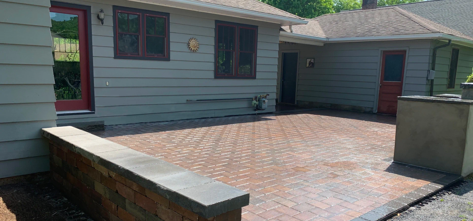 paved patio in a residential house
